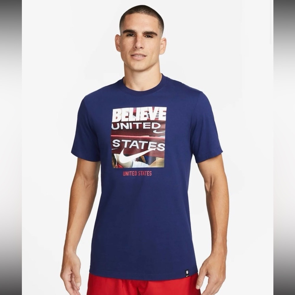 Nike USA Tee Mens Believe United States Patriotic Crew‎ Soccer T Shirt NWOT XL